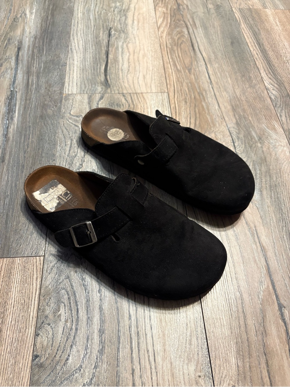 Cliffs by WHITE MOUNTAIN Black Suede Slip-On Loafers with Buckle